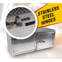 Pièces et accessoires de remorque de semi-remorque personnalisée 24 "x 24" x 60 "Boîte de rangement à double porte en plaque de diamant Boîte à outils de dessous de caisse en aluminium