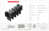 Bloc de jonction de type barrière YINFEEL IF-13744-D-4-4-200A, connecteur de câble traversant pour contrôleur de charge, batterie UPS, PV