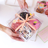 Clear Plastic Folded Donut Packaging Box Wholesale Custom Transparent Box with 4 6 9 Holders Dessert Pastry for Bakery