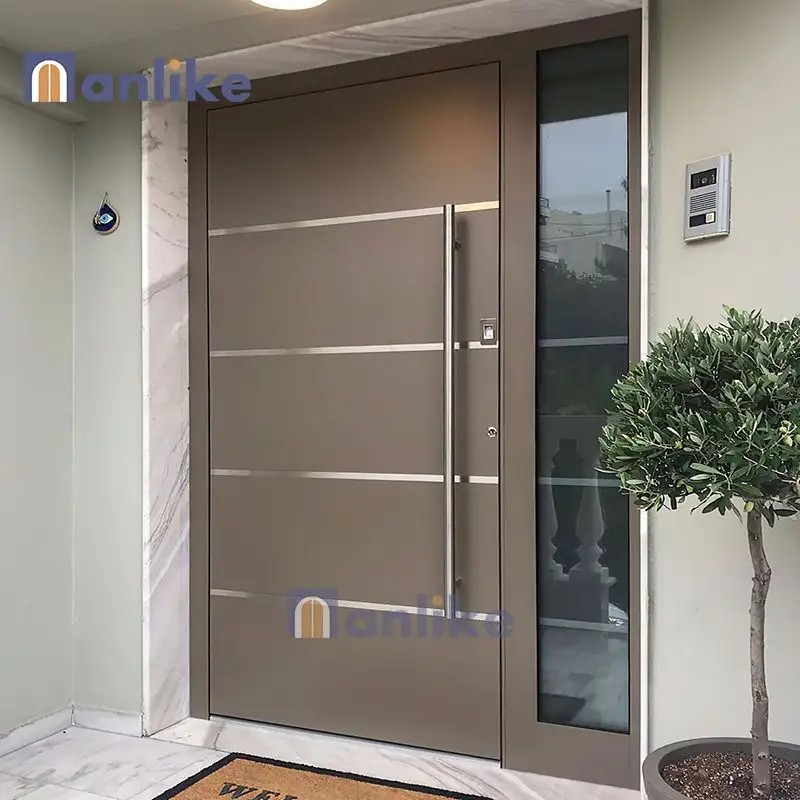 Anlike China Finger Print Lock Royal Soundproof Stainless Steel Modern Commercial House Security Doors For Houses Exterior