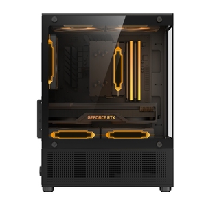 Trường hợp chơi game tốt nhất mua giữa tháp trường hợp máy tính với full-view kính cường lực kép, trường hợp máy tính để bàn, màu đen - Product Image 3