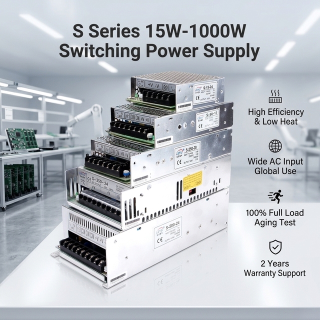15W 50W 250W 350W 500W LED Driver Switch Power Supply 5V 12V 24V SMPS CCTV Industrial 110V AC DC Single Switching Power Supply