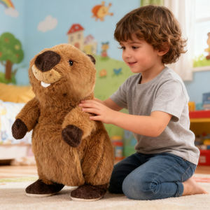 Jouets chanceux jouets animaux électriques jouets en coton en peluche pour bébé sommeil confort doux <span class=keywords><strong>castor</strong></span> mobile avec musique - Product Image 5