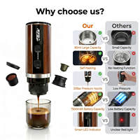 Machine à expresso électrique portable auto-chauffante RoosCamp, cafetière USB-C avec matériau ABS pour le camping et les camping-cars, toutes saisons