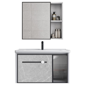 Meuble de salle de bain intelligent avec lavabo intégré en céramique, étanche, pour usage domestique ou balcon - Product Image 5