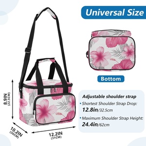 Sac isotherme multifonctionnel personnalisé à motif hawaïen, impression de logo personnalisée, imperméable, pour pique-nique et déjeuner - Product Image 3