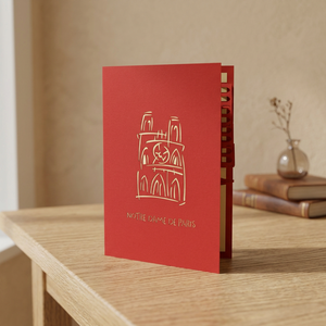 Carte pop-up 3D Notre-Dame de Paris, artisanale et personnalisée, en papier découpé rouge, objet de collection, décoration intérieure BD009 - Product Image 2