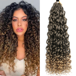 <span class=keywords><strong>Trenzas</strong></span> de ganchillo de rastas <span class=keywords><strong>africanas</strong></span> americanas sintéticas, Rollo corto de 18 pulgadas, tres hebras, pelo de ganchillo GoGo Curl - Product Image 1