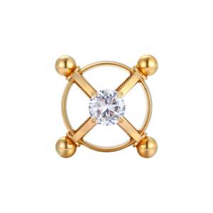 Anello per Capezzolo in Acciaio Inox 316L Non Forato, Gioiello Sexy per Piercing Corporeo, Placcato Oro Unisex - Product Image 5