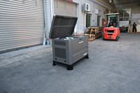 Générateur silencieux 10KW 2 cylindres NG GPL avec interrupteur de transfert automatique, châssis en acier galvanisé, AVR, vente en gros
