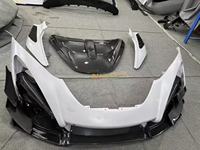 Kit carrosserie McLaren 720S : Pare-chocs avant, jupes latérales, diffuseur, spoiler et capot en fibre de carbone, style Senna GTR, pour mise à niveau 720S