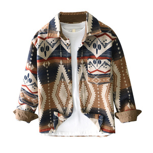 2025 Vintage Western Aztec Style Indien Hommes Vestes Épaissie À Manches Longues Outwear pour le Printemps Automne En Gros - Product Image 1