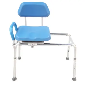 Tıbbi taşınabilir banyo yüksekliği ayarlanabilir engelli yaşlı dayanıklı duş sandalyesi için kol ile duş sandalyesi