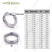 MISTER JIGGING anneau fendu en acier inoxydable, anneau d'aplatissement, anneau de pêche, accessoires de pêche