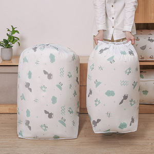 Bolsa redonda con cordón para almacenamiento de edredones, bolsa de embalaje de gran capacidad para mudanza, organizador de ropa para dormitorio, tela de poliéster CX1024 - Product Image 3