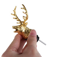 Coffret cadeau en alliage de zinc tête de cerf verseur-aérateur de vin tête de cerf verseur de bouteille de liqueur verseur de vin animal