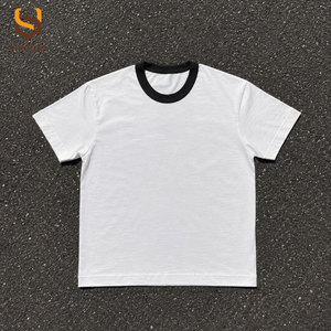 T-shirts en coton à col rond et manches courtes, couleur unie, grammage lourd, personnalisables avec logo, pour le sport et le quotidien – Offre Spéciale - Product Image 4