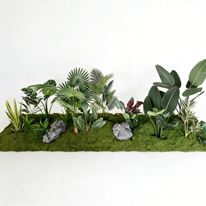 LO-787 Aménagement paysager végétal artificiel personnalisé 350x100cm – Design professionnel de verdure tropicale artificielle pour espaces intérieurs et commerciaux - Product Image 2