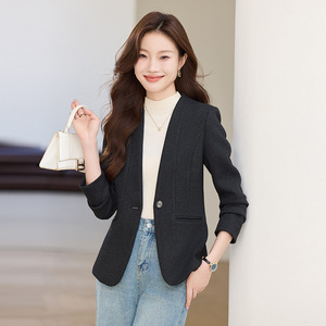 Women's Houndstooth Blazer Wool Blend Anti-Wrinkle Slim Fit Autumn Winter Outerwear - Product Image 1