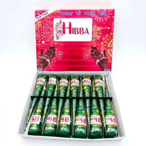 HIBBA - Juego de Conos de Henna Líquida Marrón Natural para Pintura Corporal Temporal, Listo para Usar en Salones y Decoraciones de Eventos (Hasta 500 g) - Product Image 1