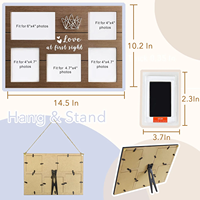Set rangka foto jejak kaki bayi kayu dekoratif warna cokelat terlaris bingkai foto Set