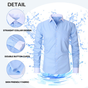 Camicia da uomo a righe da lavoro Anti-rughe a maniche lunghe stile Casual primavera estate abbigliamento uomo - Product Image 2