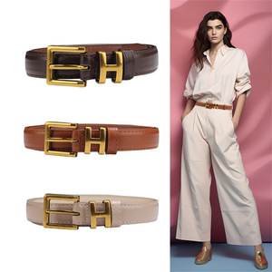 <span class=keywords><strong>Ceinture</strong></span> pour femmes en alliage vintage avec boucle en <span class=keywords><strong>H</strong></span> décorative, <span class=keywords><strong>ceinture</strong></span> pour manteau et jean, vente en gros, personnalisable - Product Image 1