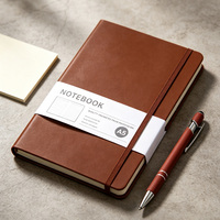 Ensemble de carnets de luxe A5 personnalisés pour entreprises, couverture en cuir PU, journal A5, ensemble cadeau avec stylo