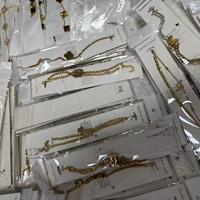 Bracelet Trèfle Designer en Acier Inoxydable Plaqué Or 18 carats et Collier Cœur Cubain de Luxe avec Lettre CC – Vente en Gros
