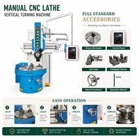 Tour CNC manuel industriel robuste à colonne unique de grand diamètre pour usinage des métaux, certifié CE ISO