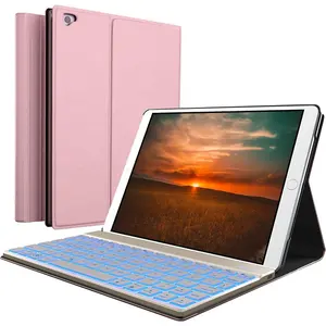 Galaxy Tab Hintergrund beleuchtete drahtlose BT-Tastatur mit PU-Ledertasche für Samsung Tablet PC A7 A8 S6 Lite