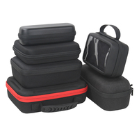 Étuis de transport OEM ODM en EVA avec échantillons de finitions en tissu mixtes, coques arrondies, sangle de poignet et accès par fermeture éclair pour styles personnalisés