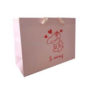 Sac fourre-tout en papier biodégradable réutilisable de haute qualité, écologique, rose, avec logo et poignée, pour la vente au détail, les cadeaux et les bijoux - Product Image 5