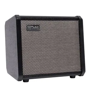 Amplificador de Guitarra Baixo 20W Portátil Baixo Elétrico Combo Amp Pequeno para Bass Prática Amp Indoor Outdoor, Preto