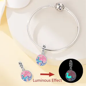 Original 925 Sterling Silber Charm-Perlen Leuchtende Laterne Engel Magische Katze Dschungel Anhänger-Perle für Armband Charm-Schmuck - Product Image 5