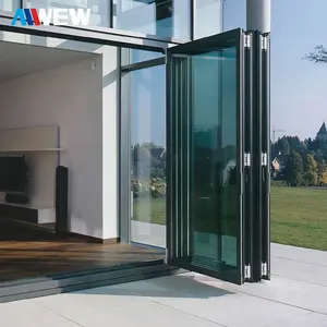 Bifold Door Alwew Bi Folding Double Glazing Aluminum Exterior Glass Bifold Patio Door Accordion Windows And Doors