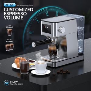 เครื่องชงกาแฟเอสเพรสโซแบบกึ่งอัตโนมัติ 2 in 1 รุ่นใหม่ แรงดันสูง 19 บาร์ สำหรับใช้ในเชิงพาณิชย์และโรงแรม พร้อมฟังก์ชั่นทำฟองนม - Product Image 2