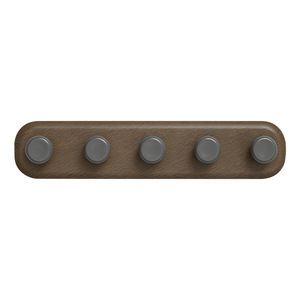 Wall Mounted Clothes Rack With <b>Hooks</b> Gunmetal Walnut Wood Grain Self Adhesive For Kitchen <b>Bathroom</b> Entryway - Product Image 1