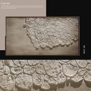 Art mural abstrait texturé de grande taille en toile acrylique Wabi-Sabi fait main contemporain, décoration intérieure de luxe pour salon - Product Image 4