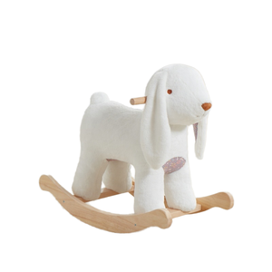 Fournisseur de l'usine OEM unisexe 2-4 ans unisexe en bois lapin chaise berçante mignon lapin en <span class=keywords><strong>peluche</strong></span> tissu Ride jouet <span class=keywords><strong>animal</strong></span> en bois à <span class=keywords><strong>bascule</strong></span> - Product Image 1