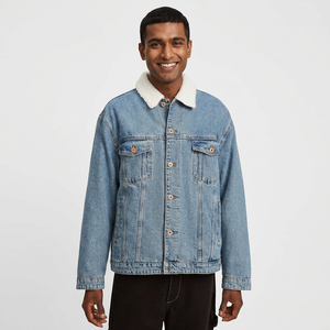 Factory <b>Custom</b> <b>Denim</b> Cotton <b>Jackets</b> Men's Jean <b>Jacket</b> with Front Logo OEM Service Casual Style for Winter - Product Image 1
