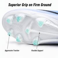 Chaussures de football professionnelles à tige haute, légères, respirantes, pliables, imperméables, crampons pour terrain ferme, pour hommes, pour l'extérieur
