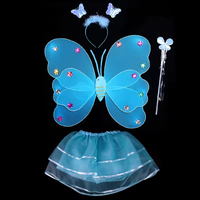 Offre Spéciale : Ailes de Papillon Lumineuses pour Fille, Décoration de Dos, Jouets LED Clignotants, Magnifique Ensemble Baguette Magique et Fée des Fleurs pour Fête d'Anniversaire
