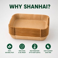 Papiers de cuisson carrés pour friteuse à air de 8 pouces, 150 pièces, jetables, en papier sulfurisé de qualité alimentaire 38 g/m², antiadhésifs pour friteuses de 5,8 à 8 QT, vente en gros