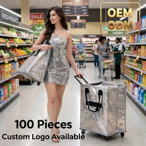 Borsa Shopping Pieghevole con Ruote e Manici con Cerniera, Personalizzabile con Logo, Isolante, Grande Capacità, MOQ Basso - Product Image 1