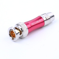 BNC mâle Sober rg59 SDI câble connecteur prise Jack plaqué or cuivre broche 75ohm alliage de Zinc noir/rose adaptateur Audio et vidéo