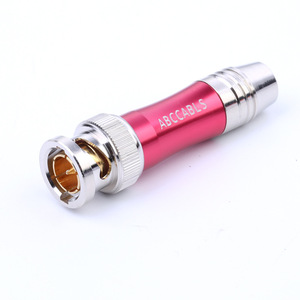 BNC Male Sober Rg59 <strong>SDI</strong> <strong>Cable</strong> Connector Plug Jack Gold Plated Copper Pin 75ohm Zinc Alloy Black/Pink Audio &amp; Video Adapter - Product Image 5