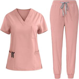 ชุดยูนิฟอร์มสำหรับผู้หญิงชุดยูนิฟอร์มผ่าตัดผ้าโพลีเอสเตอร์แบบยืดได้ชุดเครื่องแบบขัดทางการแพทย์สำหรับผู้หญิง - Product Image 3