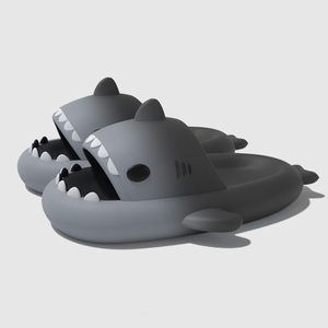 Pantuflas de Verano con Diseño de Tiburón, Estilo Chanclas, Suela Suave, Estampado Animal - Product Image 1