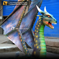 Statue de dragon animatronique volante personnalisée pour parcs d'attractions My Dino FAW005